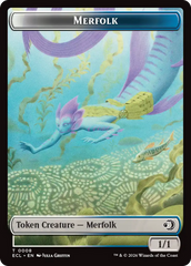 Merfolk // Worm Double-Sided Token [Lorwyn Eclipsed Tokens] | Deep Dive Games St. Marys