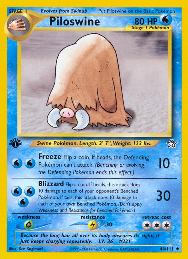 Piloswine (44/111) [Neo Genesis 1st Edition] | Deep Dive Games St. Marys