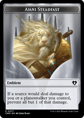 Ajani Steadfast Emblem // Wizard Double-Sided Token [Commander Masters Tokens] | Deep Dive Games St. Marys
