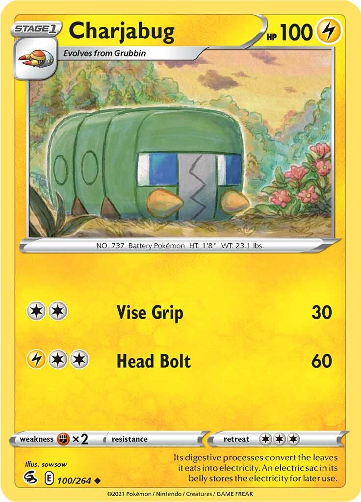 Charjabug (100/264) [Sword & Shield: Fusion Strike] | Deep Dive Games St. Marys