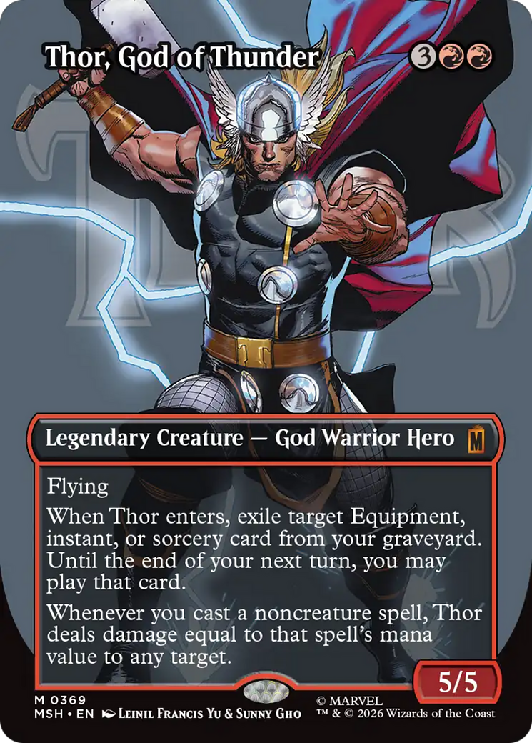 Thor, God of Thunder (Borderless) (0369) [Marvel Super Heroes] | Deep Dive Games St. Marys