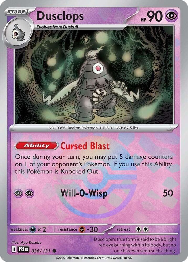 Dusclops (036/131) (Poke Ball Pattern) [Scarlet & Violet: Prismatic Evolutions] | Deep Dive Games St. Marys