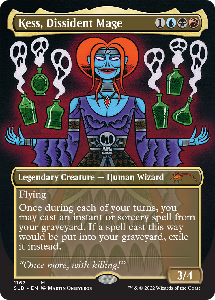 Kess, Dissident Mage (Borderless) [Secret Lair Drop Series] | Deep Dive Games St. Marys
