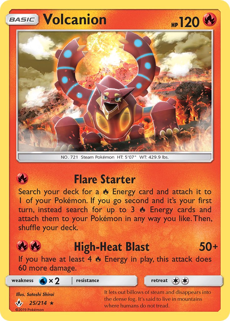 Volcanion (25/214) (Theme Deck Exclusive) [Sun & Moon: Unbroken Bonds] | Deep Dive Games St. Marys