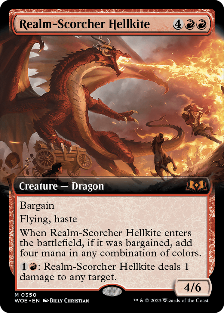 Realm-Scorcher Hellkite (Extended Art) [Wilds of Eldraine] | Deep Dive Games St. Marys
