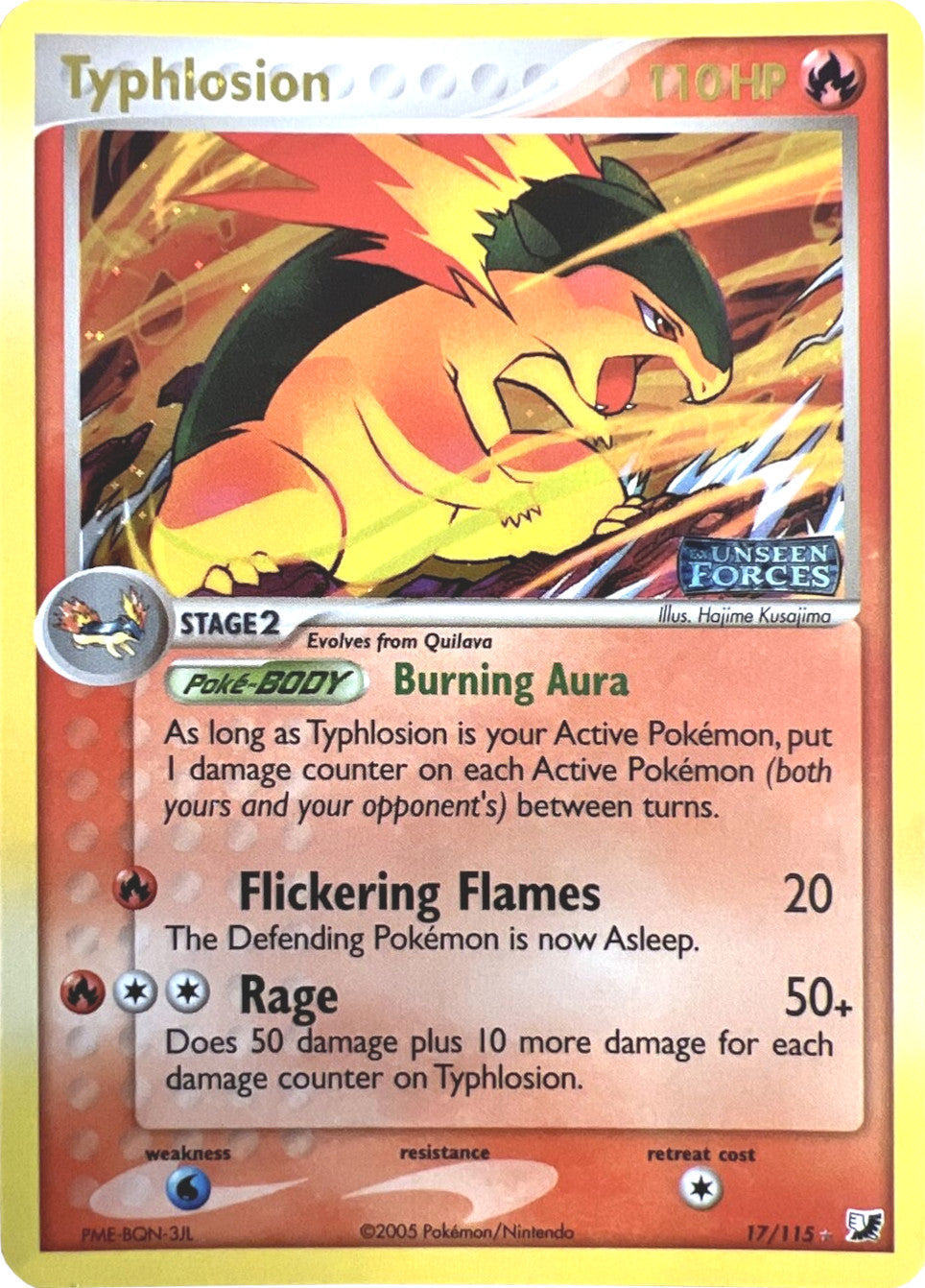Typhlosion (17/115) (Stamped) [EX: Unseen Forces] | Deep Dive Games St. Marys