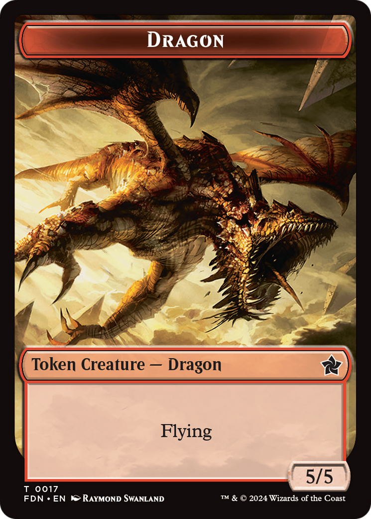 Cat Beast // Dragon (0017) Double-Sided Token [Foundations Tokens] | Deep Dive Games St. Marys