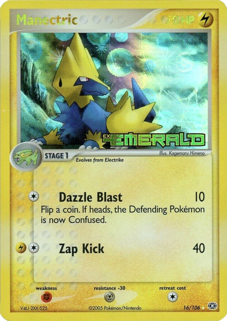 Manectric (16/106) (Stamped) [EX: Emerald] | Deep Dive Games St. Marys