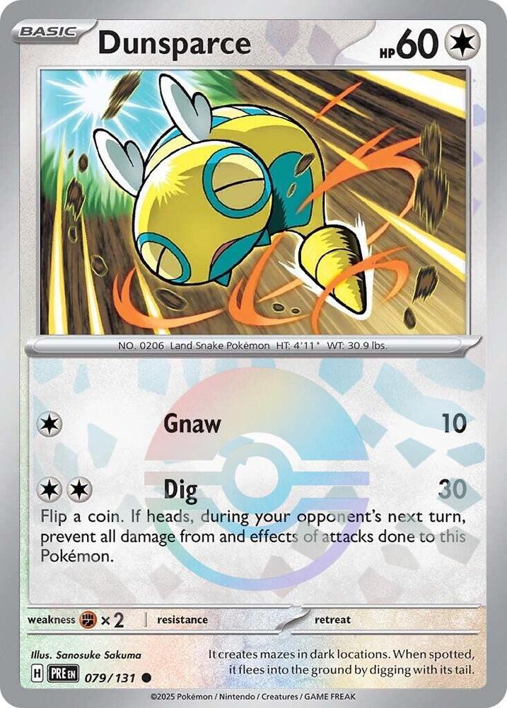 Dunsparce (079/131) (Poke Ball Pattern) [Scarlet & Violet: Prismatic Evolutions] | Deep Dive Games St. Marys