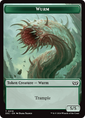 Wurm (0019) // Manifest Double-Sided Token [Duskmourn: House of Horror Commander Tokens] | Deep Dive Games St. Marys