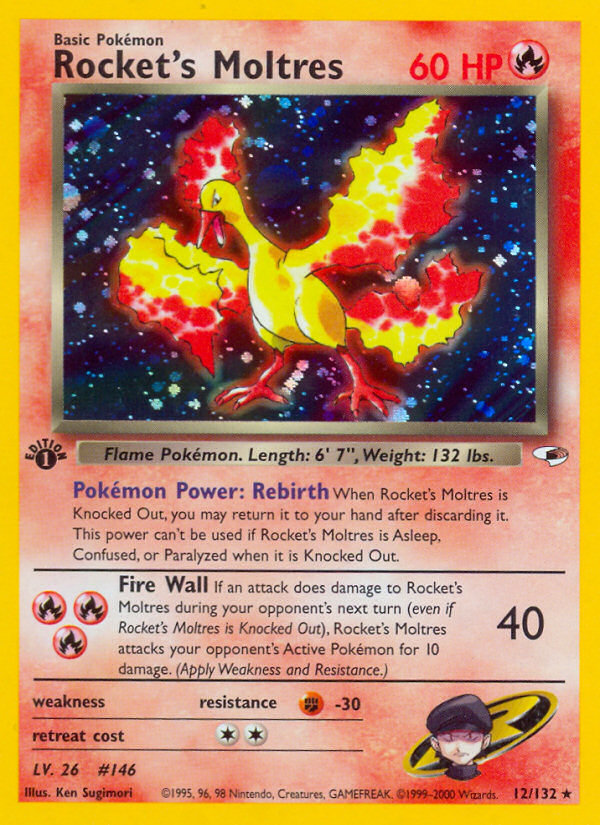 Rocket's Moltres (12/132) [Gym Heroes 1st Edition] | Deep Dive Games St. Marys
