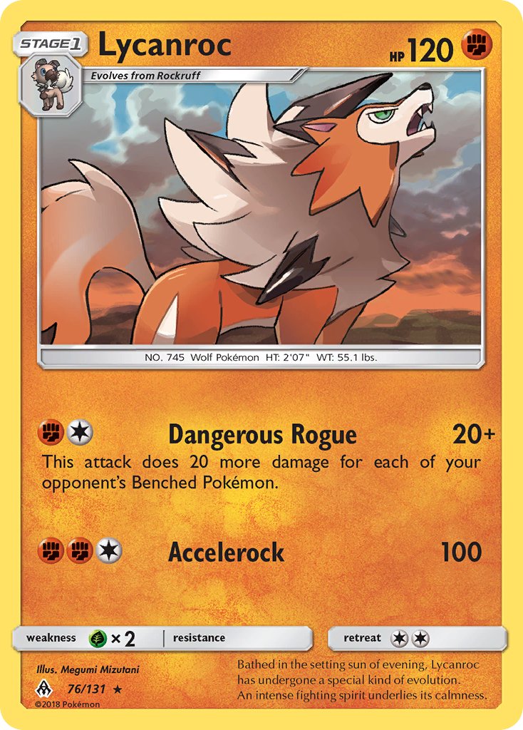 Lycanroc (76/131) (Theme Deck Exclusive) [Sun & Moon: Forbidden Light] | Deep Dive Games St. Marys