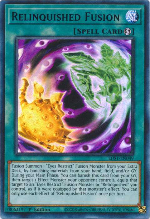 Relinquished Fusion (Blue) [LDS1-EN049] Ultra Rare | Deep Dive Games St. Marys