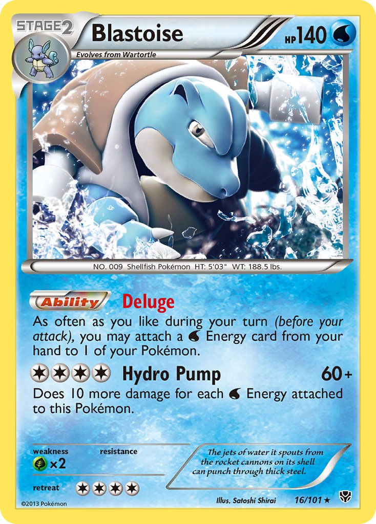 Blastoise (16/101) (Cosmos Holo) (Blister Exclusive) [Black & White: Plasma Blast] | Deep Dive Games St. Marys