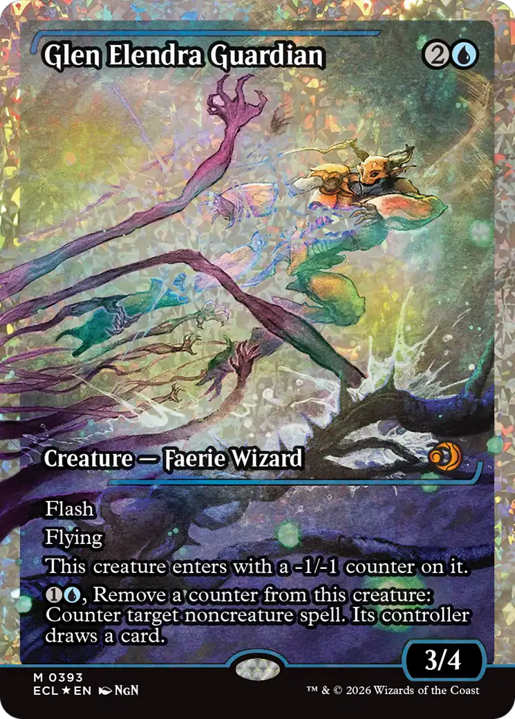Glen Elendra Guardian (0393) (Showcase) (Fracture Foil) [Lorwyn Eclipsed] | Deep Dive Games St. Marys