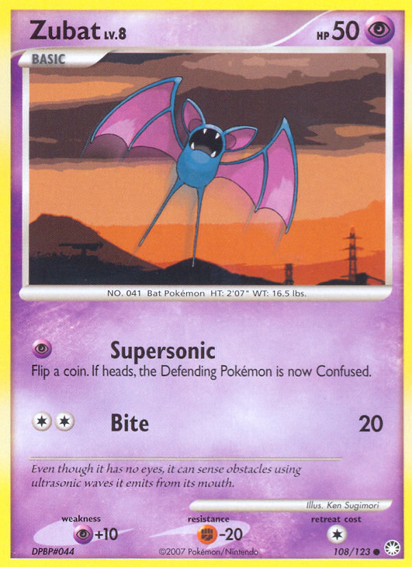 Zubat (108/123) [Diamond & Pearl: Mysterious Treasures] | Deep Dive Games St. Marys