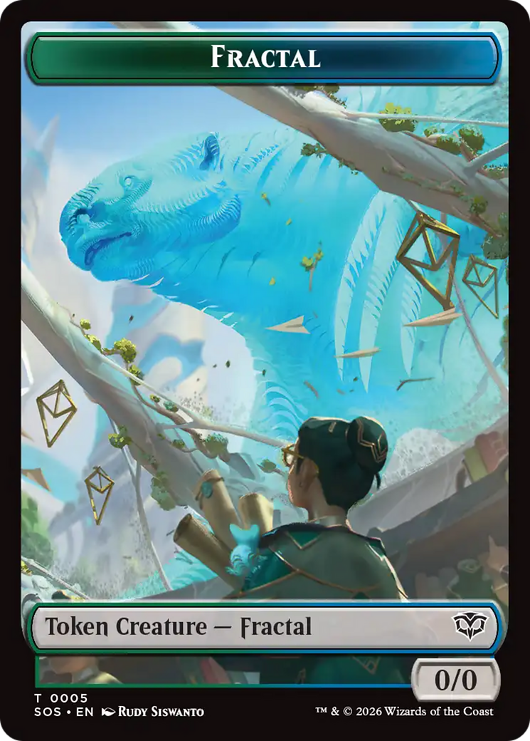 Boar // Fractal (0005) Double-Sided Token [Secrets of Strixhaven Commander Tokens] | Deep Dive Games St. Marys