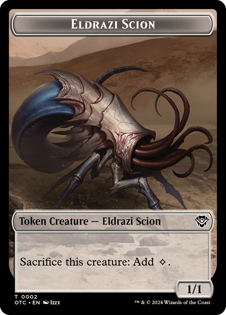 Eldrazi Scion // Manifest Double-Sided Token [Outlaws of Thunder Junction Commander Tokens] | Deep Dive Games St. Marys