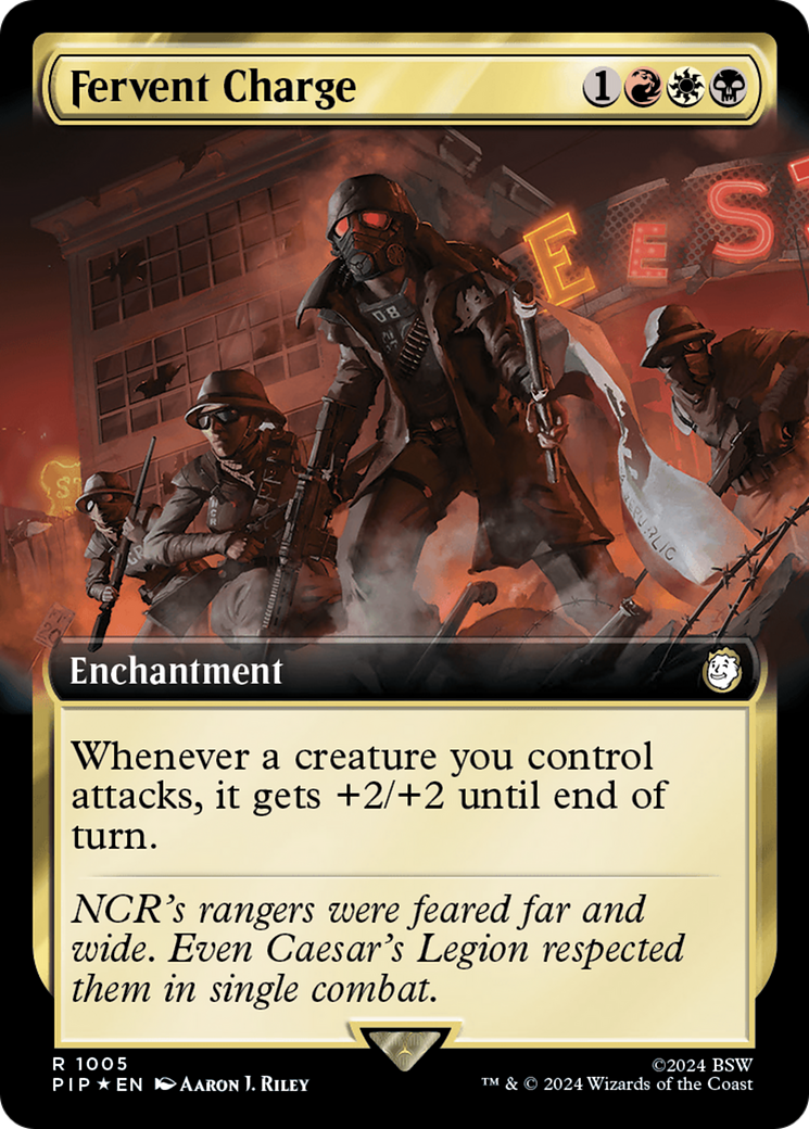 Fervent Charge (Extended Art) (Surge Foil) [Fallout] | Deep Dive Games St. Marys
