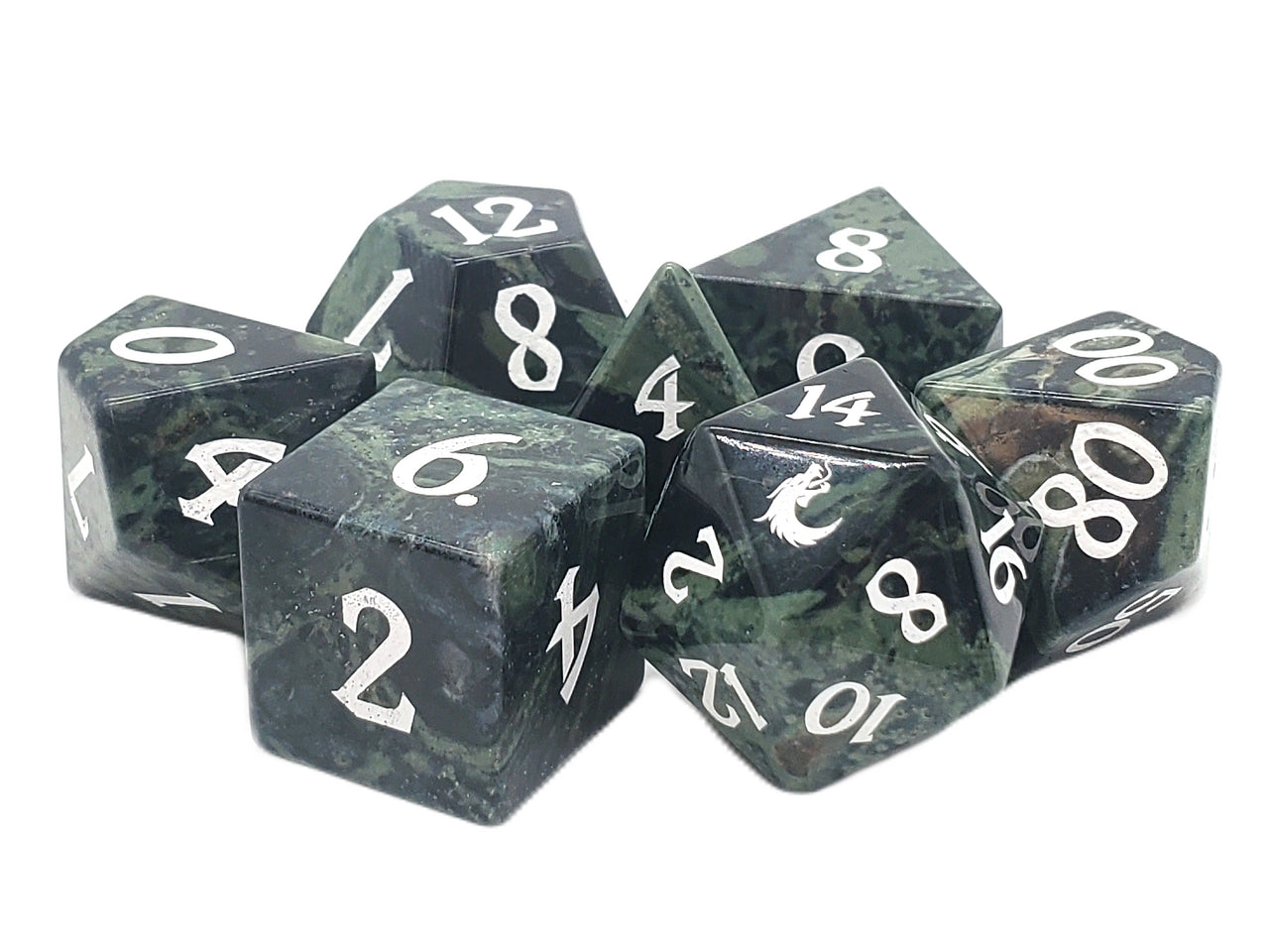 Old School Dice: Gemstone 7-Piece Set - Birdstone | Deep Dive Games St. Marys