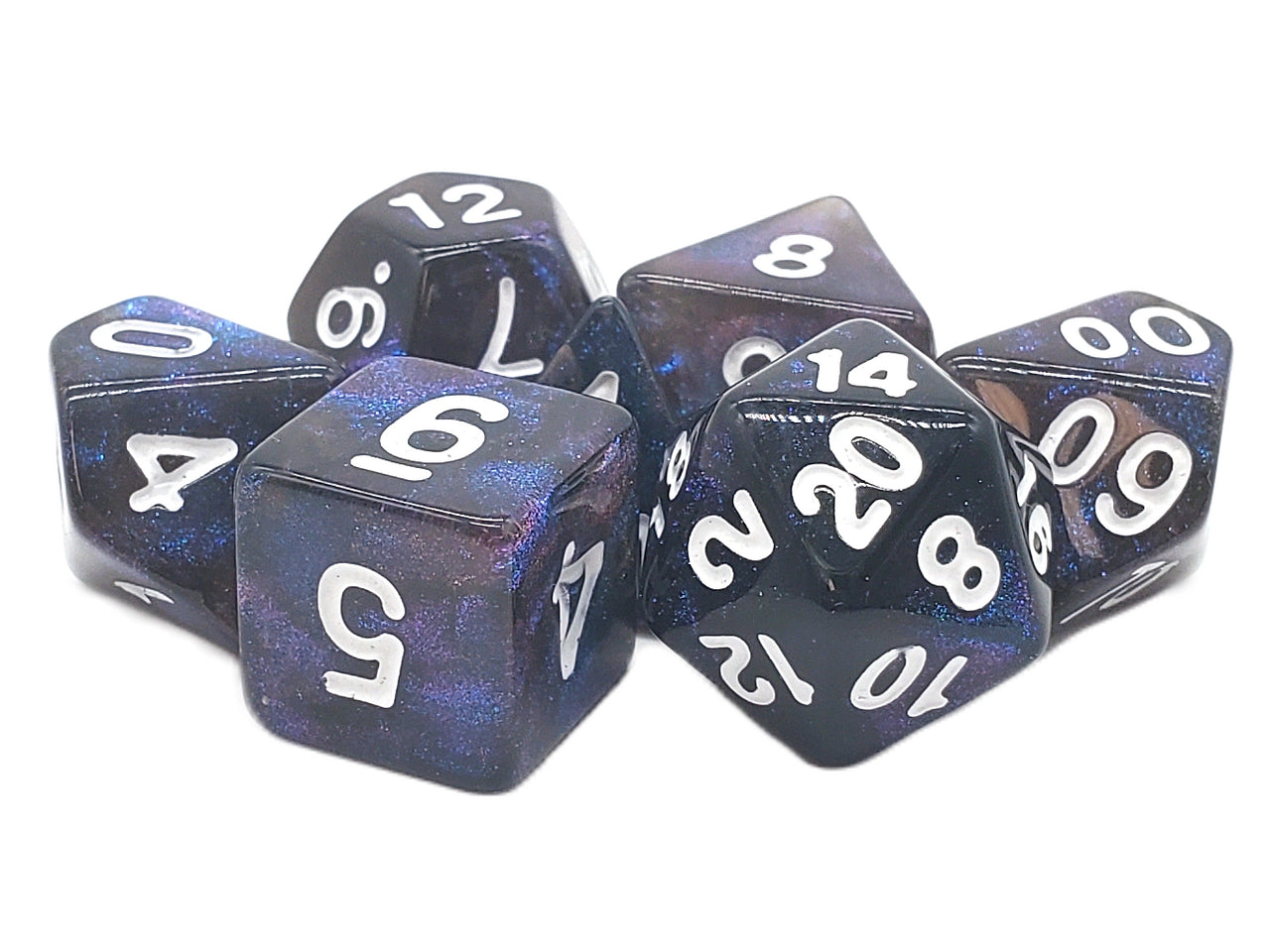 Old School 7 Piece DnD RPG Dice Set: Galaxy - Black Hole | Deep Dive Games St. Marys