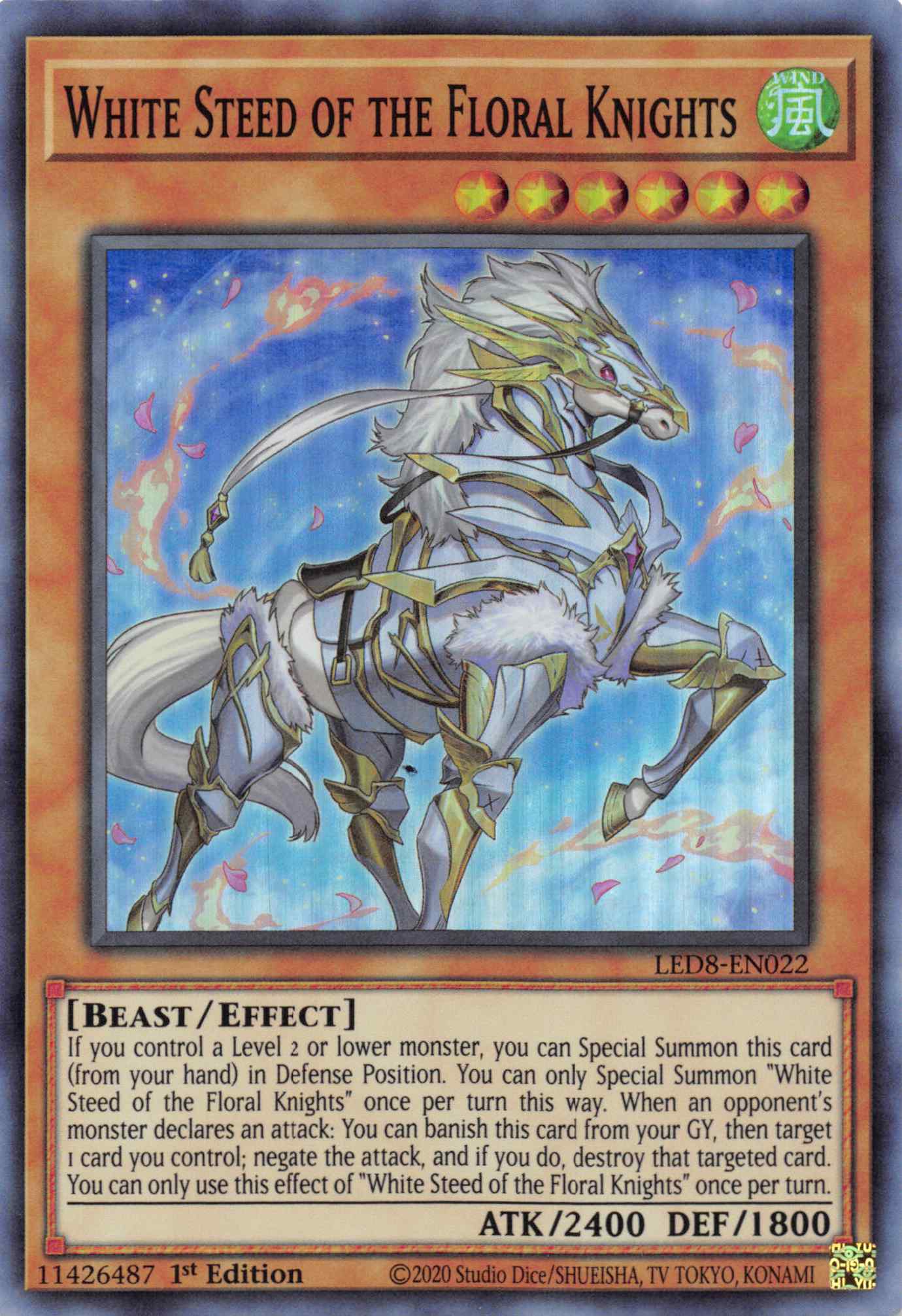 White Steed of the Floral Knights [LED8-EN022] Super Rare | Deep Dive Games St. Marys