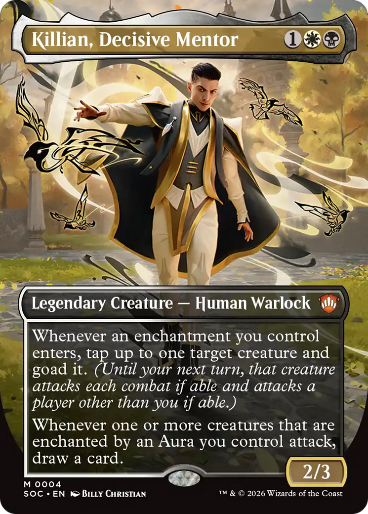 Killian, Decisive Mentor (Borderless) [Secrets of Strixhaven Commander] | Deep Dive Games St. Marys