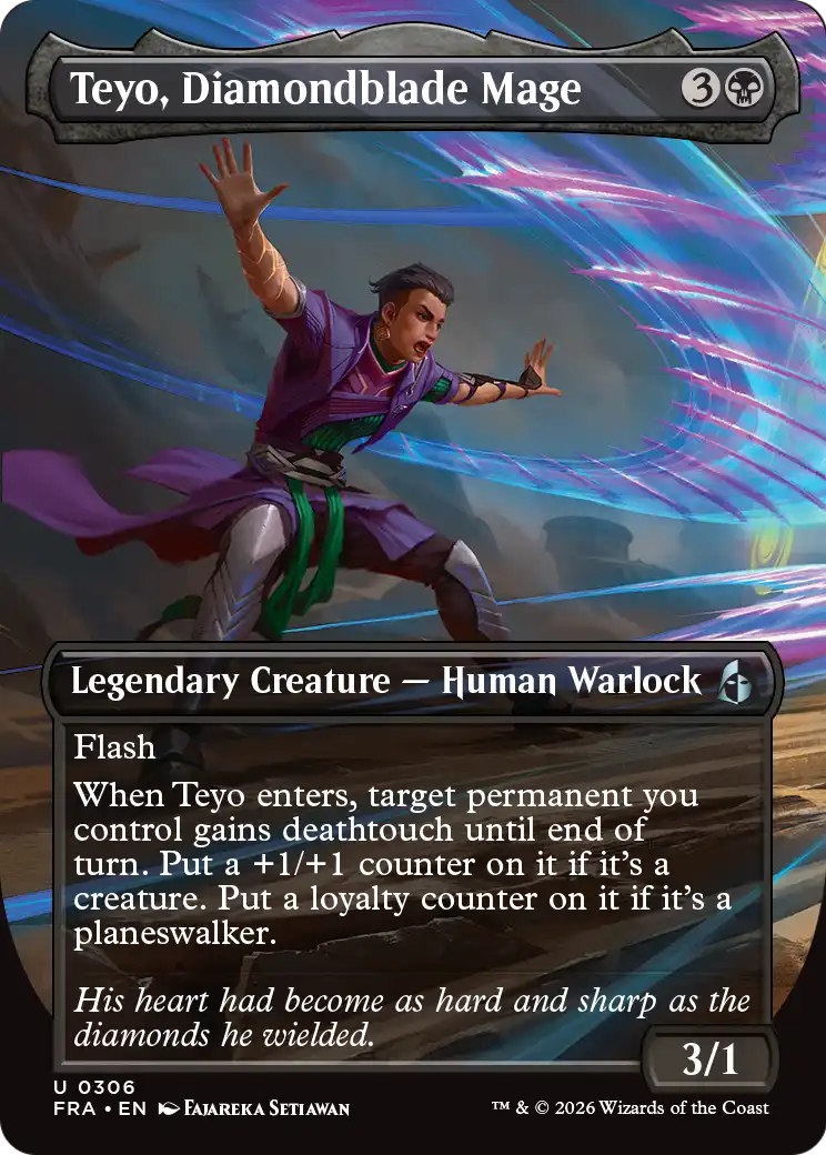 Teyo, Diamondblade Mage (Borderless) [Reality Fracture] | Deep Dive Games St. Marys