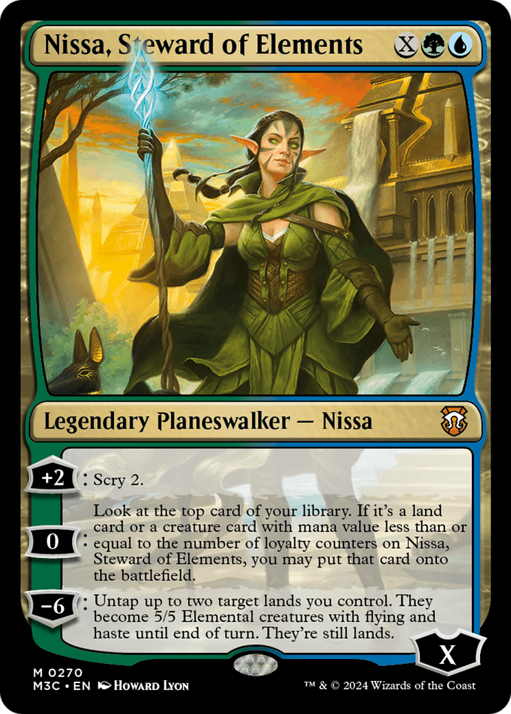 Nissa, Steward of Elements (Ripple Foil) [Modern Horizons 3 Commander] | Deep Dive Games St. Marys