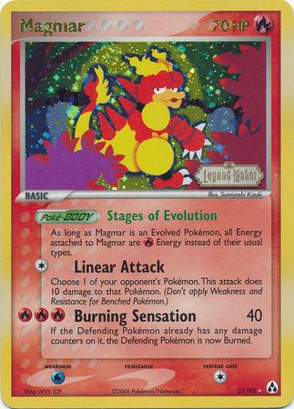 Magmar (21/92) (Stamped) [EX: Legend Maker] | Deep Dive Games St. Marys