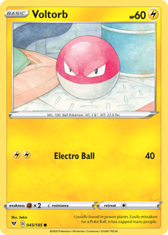 Voltorb (045/185) [Sword & Shield: Vivid Voltage] | Deep Dive Games St. Marys