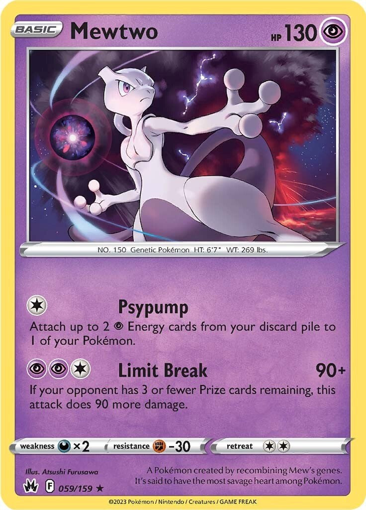 Mewtwo (059/159) [Sword & Shield: Crown Zenith] | Deep Dive Games St. Marys