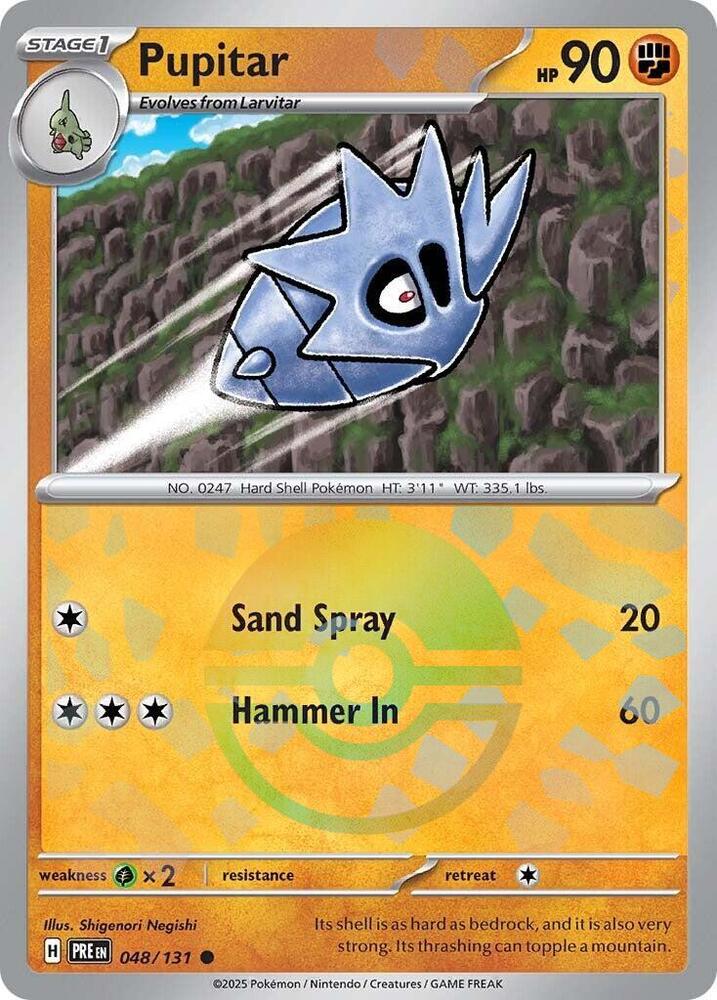 Pupitar (048/131) (Poke Ball Pattern) [Scarlet & Violet: Prismatic Evolutions] | Deep Dive Games St. Marys