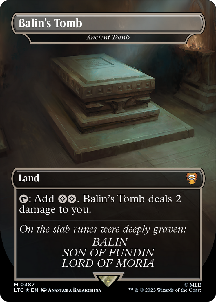 Balin's Tomb - Ancient Tomb (Borderless) (Surge Foil Realms and Relics) [The Lord of the Rings: Tales of Middle-Earth Commander] | Deep Dive Games St. Marys