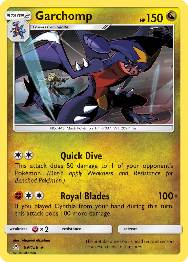 Garchomp (99/156) (Cracked Ice Holo) (Theme Deck Exclusive) [Sun & Moon: Ultra Prism] | Deep Dive Games St. Marys