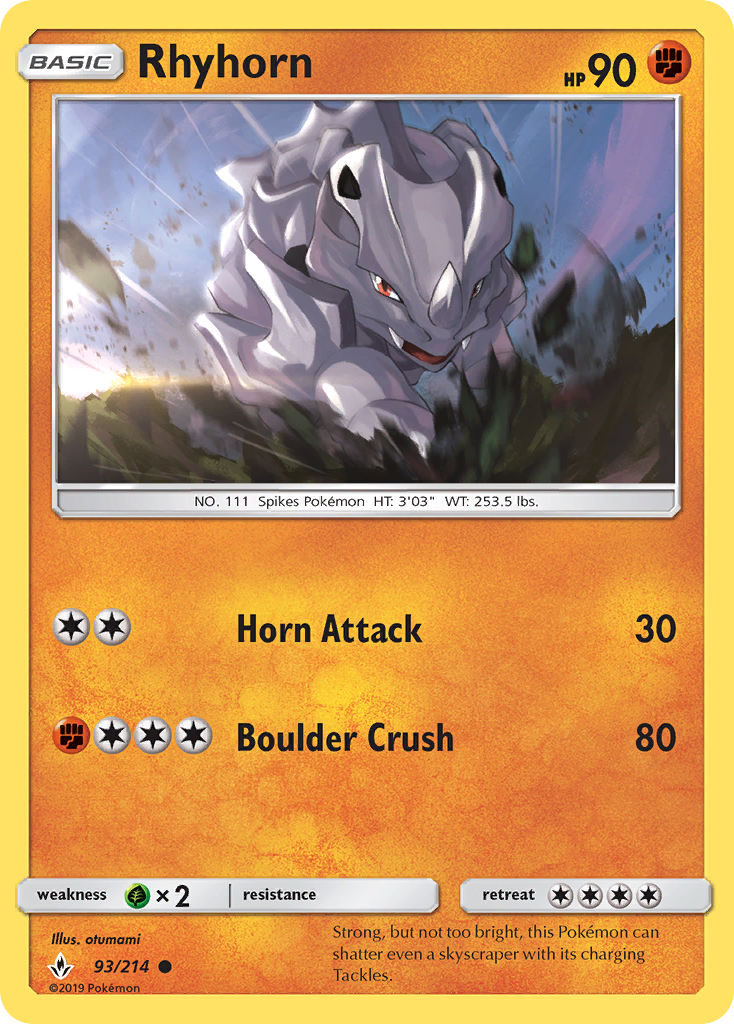 Rhyhorn (93/214) [Sun & Moon: Unbroken Bonds] | Deep Dive Games St. Marys