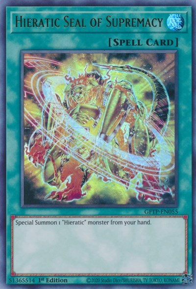 Hieratic Seal of Supremacy [GFTP-EN055] Ultra Rare | Deep Dive Games St. Marys
