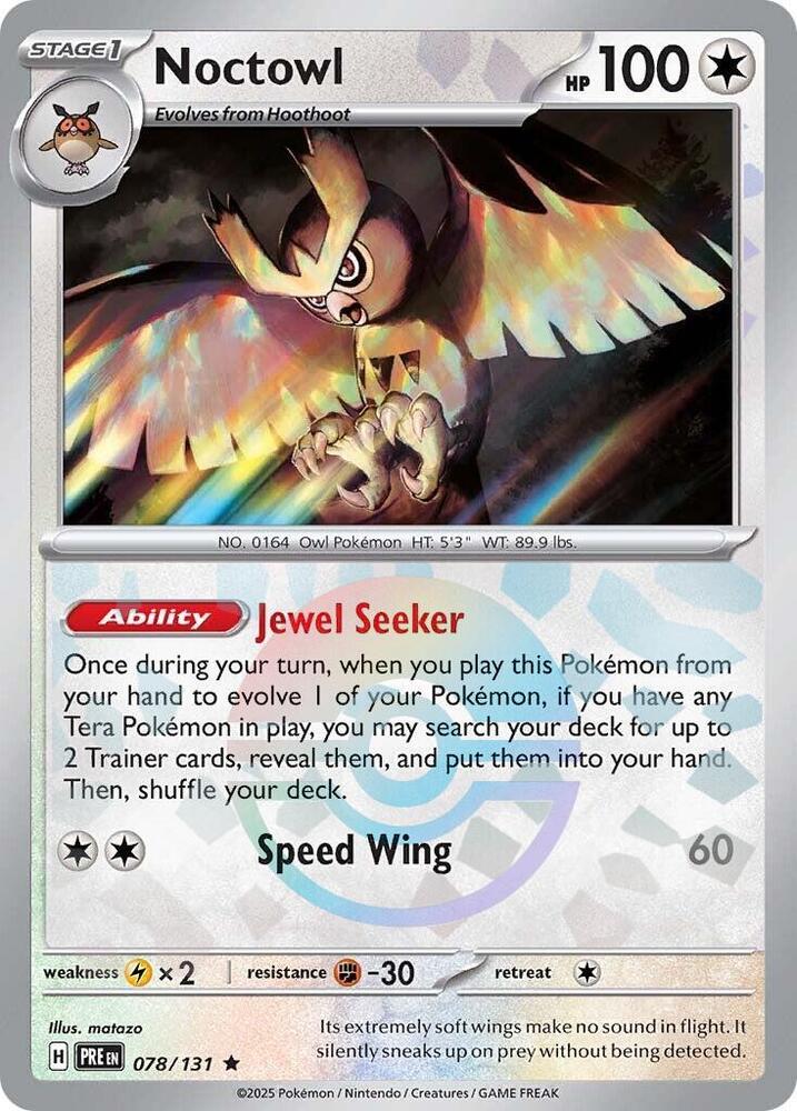 Noctowl (078/131) (Poke Ball Pattern) [Scarlet & Violet: Prismatic Evolutions] | Deep Dive Games St. Marys