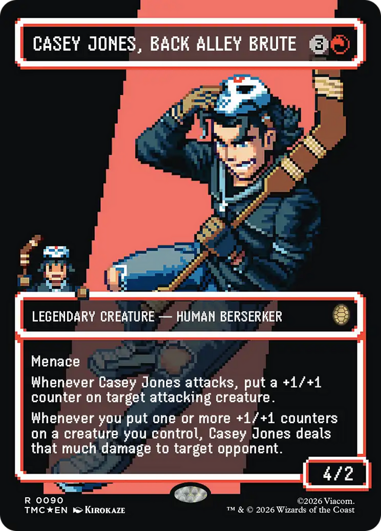 Casey Jones, Back Alley Brute (Borderless) (Surge Foil) [Teenage Mutant Ninja Turtles Commander] | Deep Dive Games St. Marys