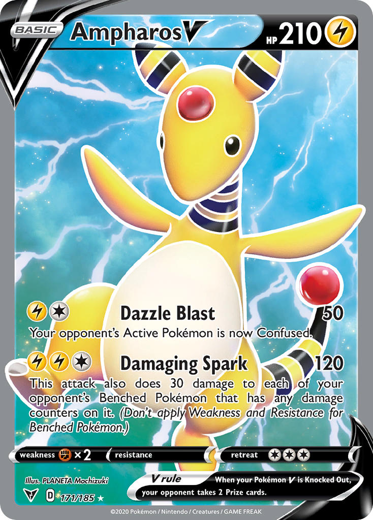 Ampharos V (171/185) [Sword & Shield: Vivid Voltage] | Deep Dive Games St. Marys
