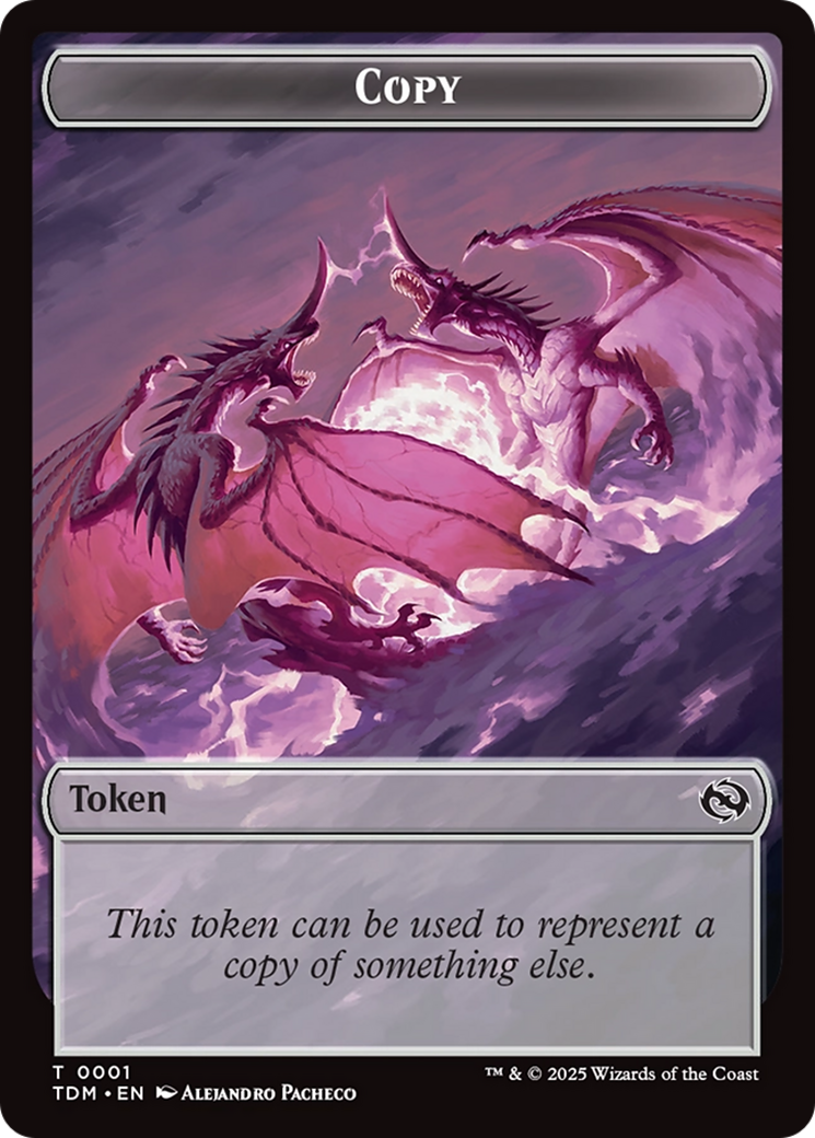 Copy // Dragon (0014) Double-Sided Token [Tarkir: Dragonstorm Commander Tokens] | Deep Dive Games St. Marys