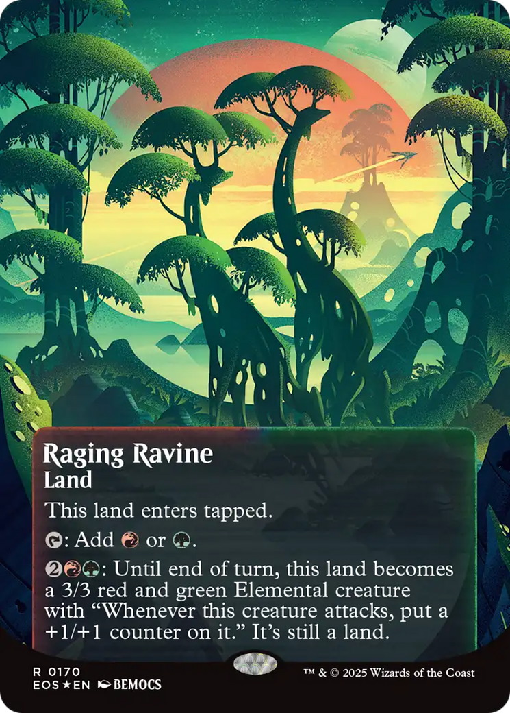 Raging Ravine (0170) (Borderless) (Galaxy Foil) [Edge of Eternities: Stellar Sights] | Deep Dive Games St. Marys