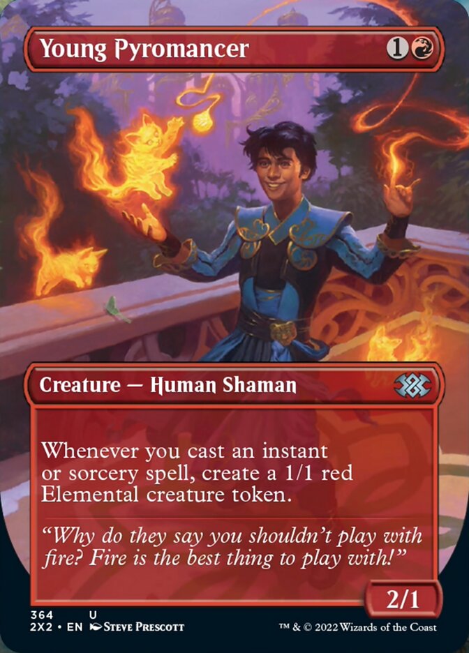 Young Pyromancer (Borderless Alternate Art) [Double Masters 2022] | Deep Dive Games St. Marys