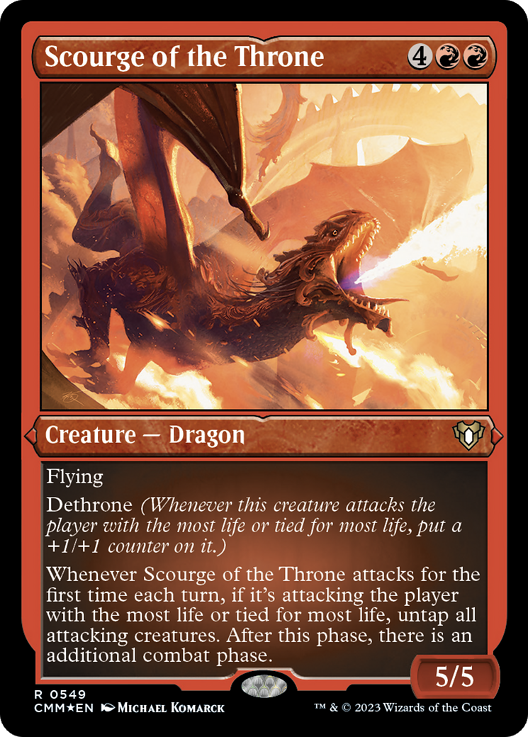Scourge of the Throne (Foil Etched) [Commander Masters] | Deep Dive Games St. Marys