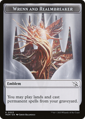 Treasure (21) // Wrenn and Realmbreaker Emblem Double-Sided Token [March of the Machine Tokens] | Deep Dive Games St. Marys
