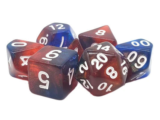 Old School 7 Piece DnD RPG Dice Set: Galaxy - Cosmic Blast | Deep Dive Games St. Marys