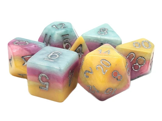 Old School 7 Piece DnD RPG Dice Set: Gradients - Crystal Mine | Deep Dive Games St. Marys