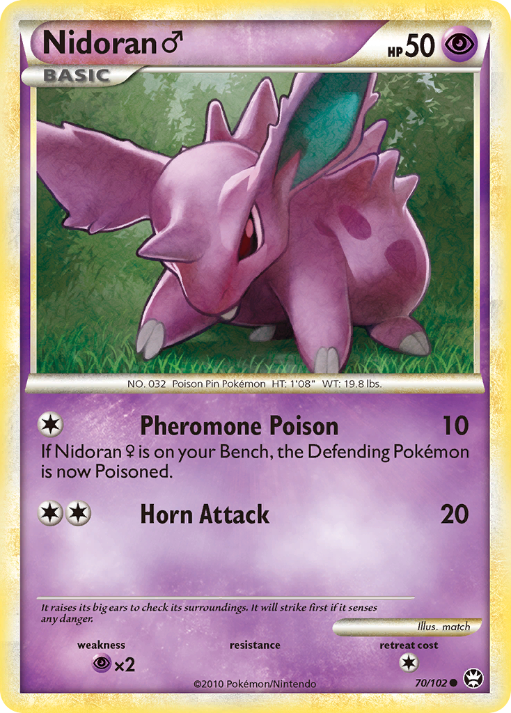 Nidoran (70/102) (Male) [HeartGold & SoulSilver: Triumphant] | Deep Dive Games St. Marys