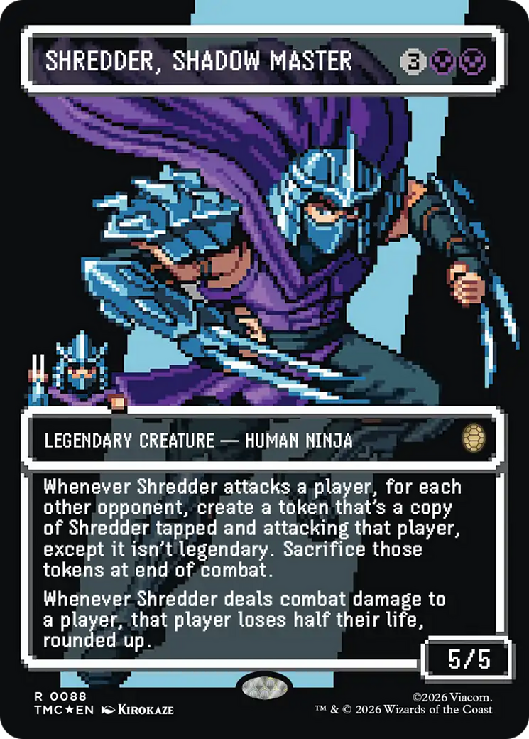 Shredder, Shadow Master (Borderless) (Surge Foil) [Teenage Mutant Ninja Turtles Commander] | Deep Dive Games St. Marys