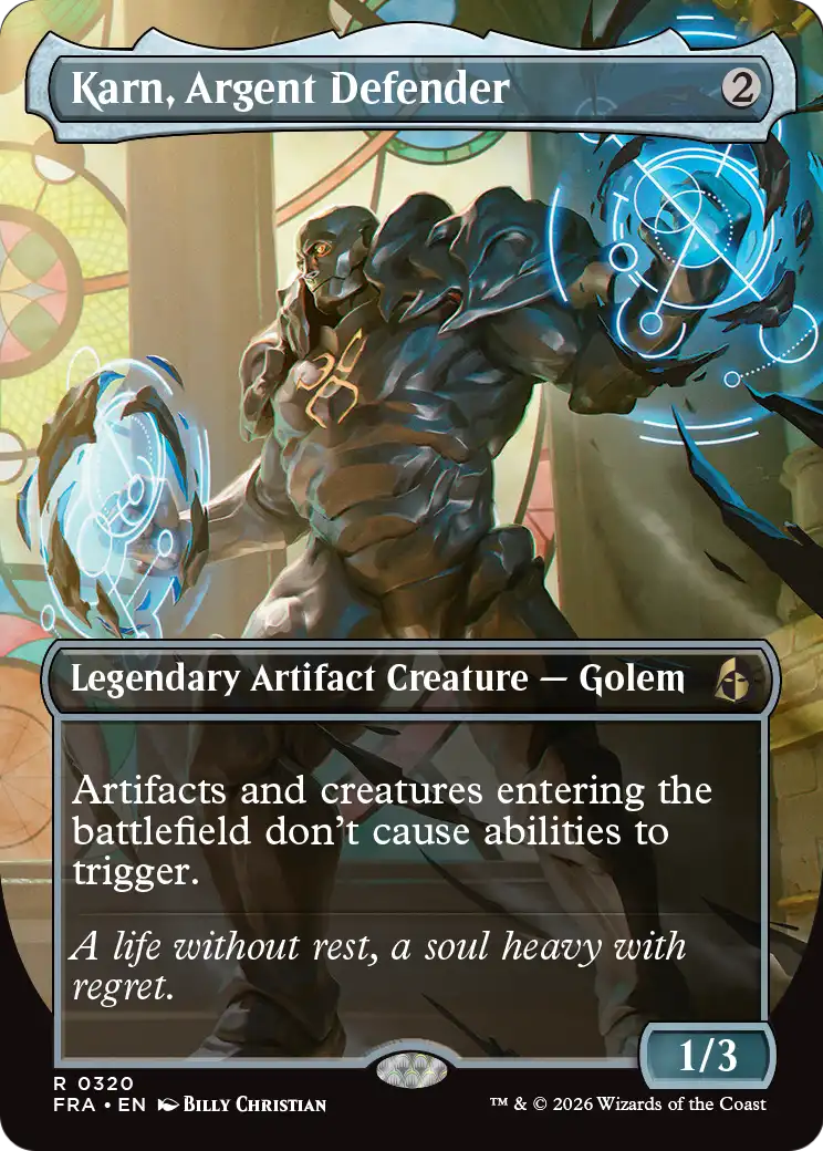 Karn, Argent Defender (Borderless) [Reality Fracture] | Deep Dive Games St. Marys